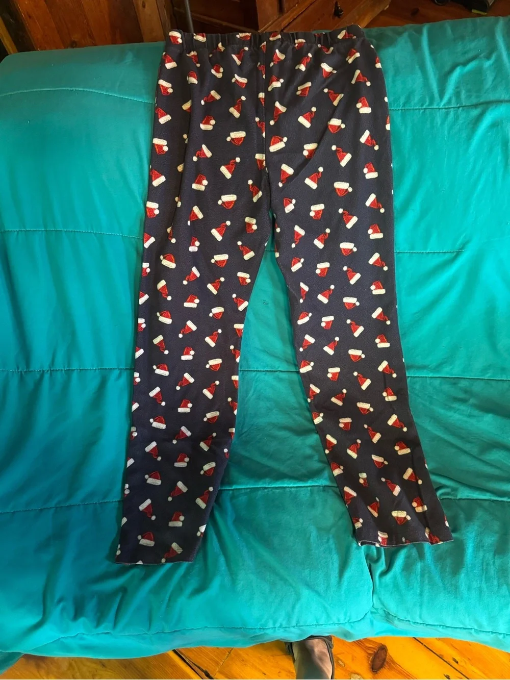 Old Navy Navy and Red Santa Print Kids Pajama Set